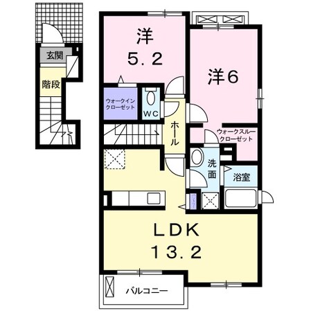 ラララＫ３　Ｂの物件間取画像